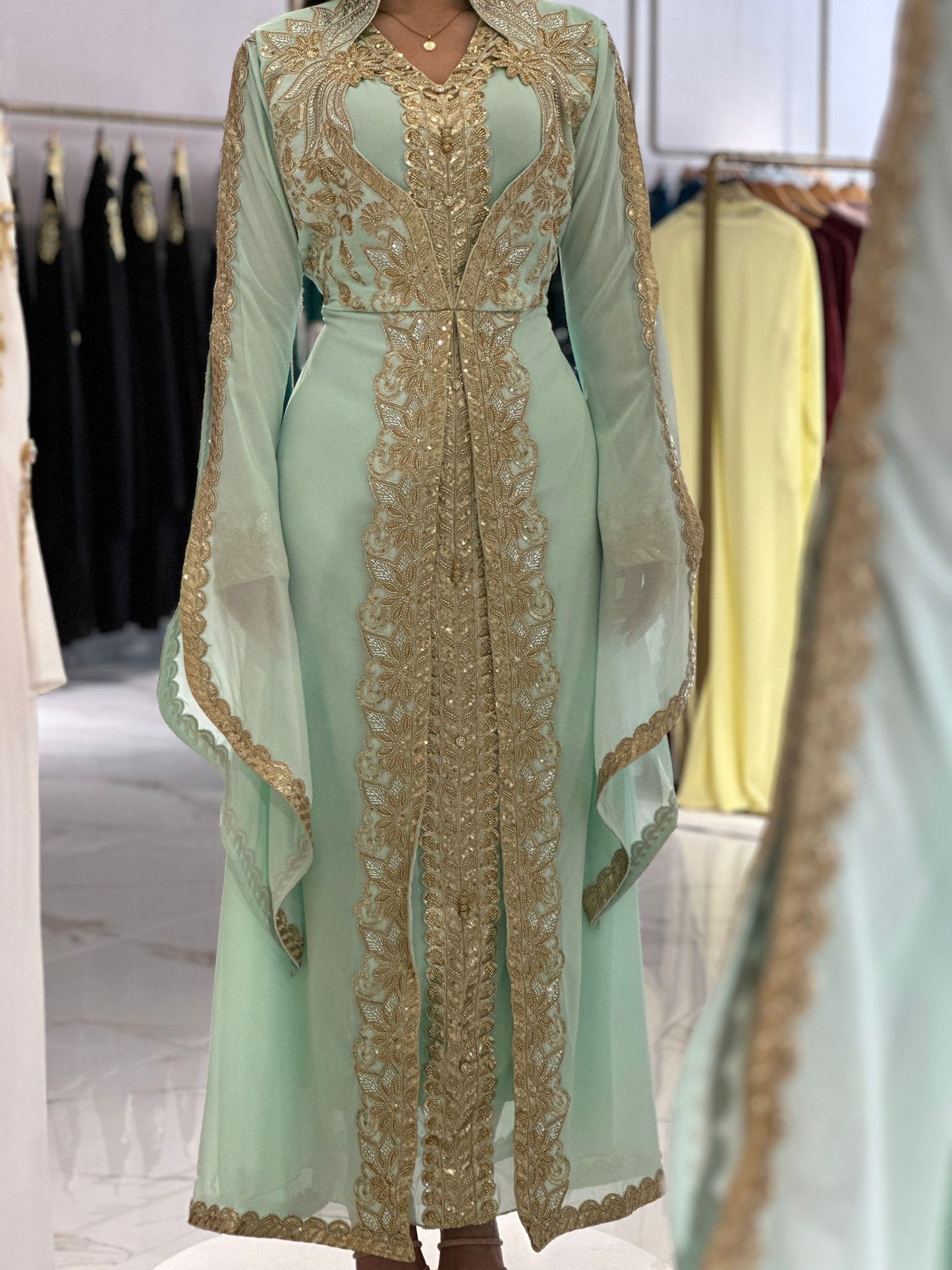 Tirkizni unikatan kaftan